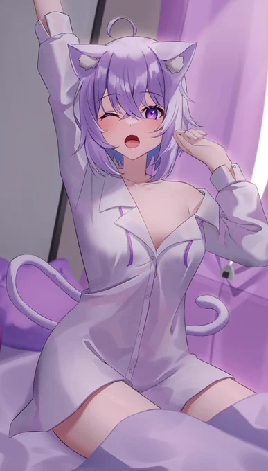 寝起きおかゆん#絵かゆ #ホロライブ 