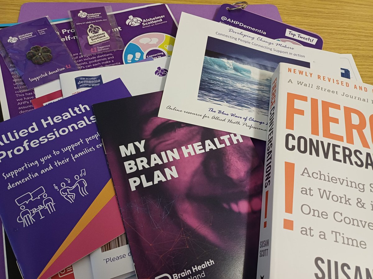 So uplifted to receive my @alzscot resource pack to help support my new role facilitating the #ConnectingPeopleConnectingSupport framework for AHPs. Thanks to @elaineahpmh for fab encouragement and help so far. @AhpDementia