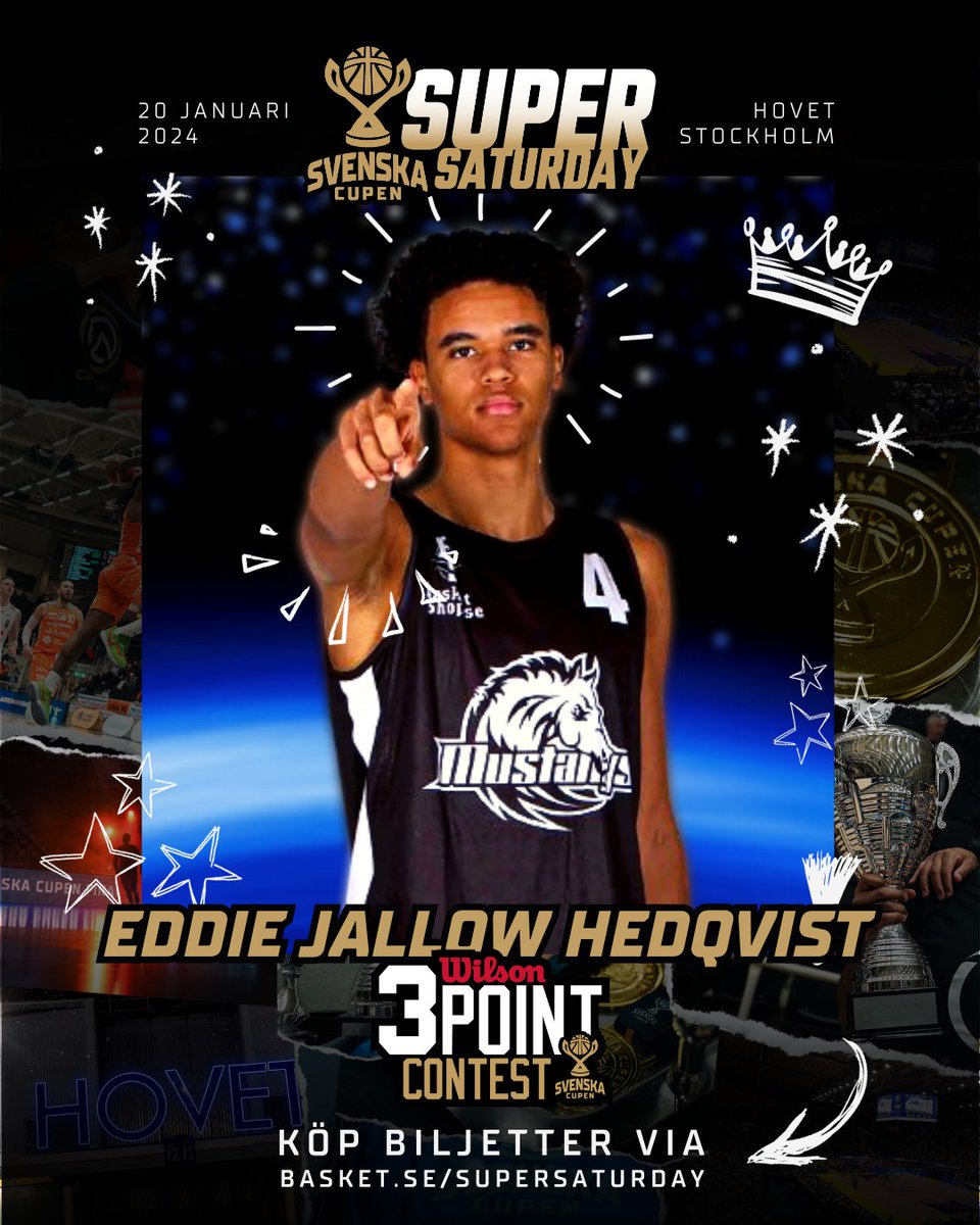 basketse's tweet photo. He’s got the green light from EVERYWHERE! 🚦🟢

Eddie Jallow Hedqvist från RIG Mark är den nionde deltagaren i Wilson 3-Point Contest under Svenska Cupen Super Saturday! ⭐️

5600 biljetter sålda - missa inte basketfesten på Hovet 20 januari!
🎟️ Köp biljetter via https://t.co/0ykCUxx3Xu

#SvenskBasket | #SCSuperSaturday