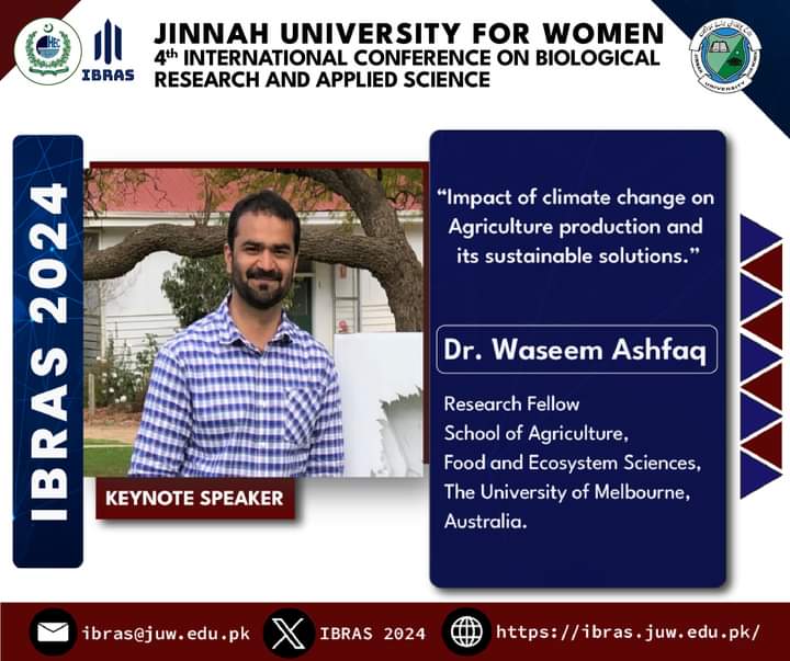 IBRAS2024's tweet photo. Join us at the 4th IBRAS 2024 organized by Faculty of Science, JUW!
Don’t miss this chance to learn about "Impact of Climate Change on Agriculture production and it's sustainable solution". 

#juw #ibras24  #ibras #ibras2024 https://t.co/khU8YpgCPW