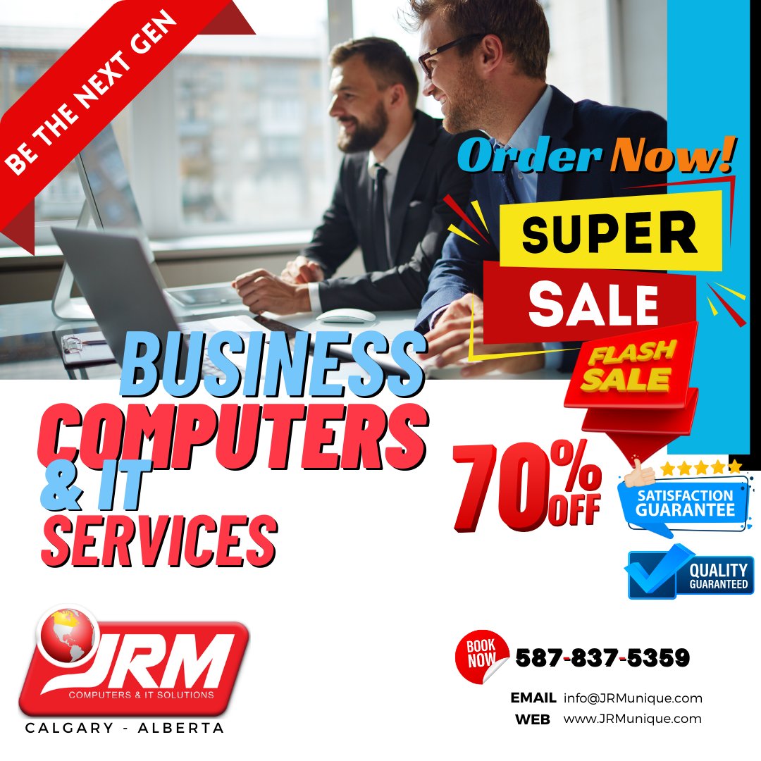 Call JRM Business Computers &amp; IT Services today at  (587) 837-5359  to claim your upgrade before it's gone!

#CalgaryBusiness #ITServices #ComputerDeal #TechUpgrade #LimitedTimeOffer #UpgradeYourLife #QualityComputers #ReliableTechnicians