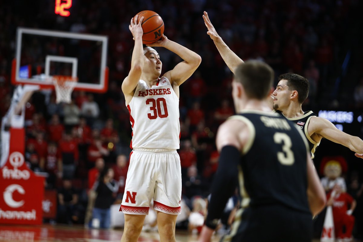 HailVarsity's tweet photo. DOWN GOES NO. 1 😵

Nebraska knocks off Purdue 88-72. 

#Huskers | #GBR https://t.co/ZRMk5GUN5E