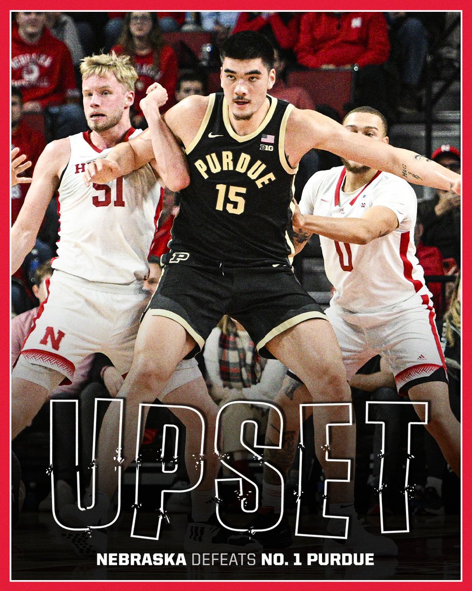 DOWN GOES NO. 1‼️ Nebraska upsets Purdue for its first win over an AP No. 1 in 42 years!