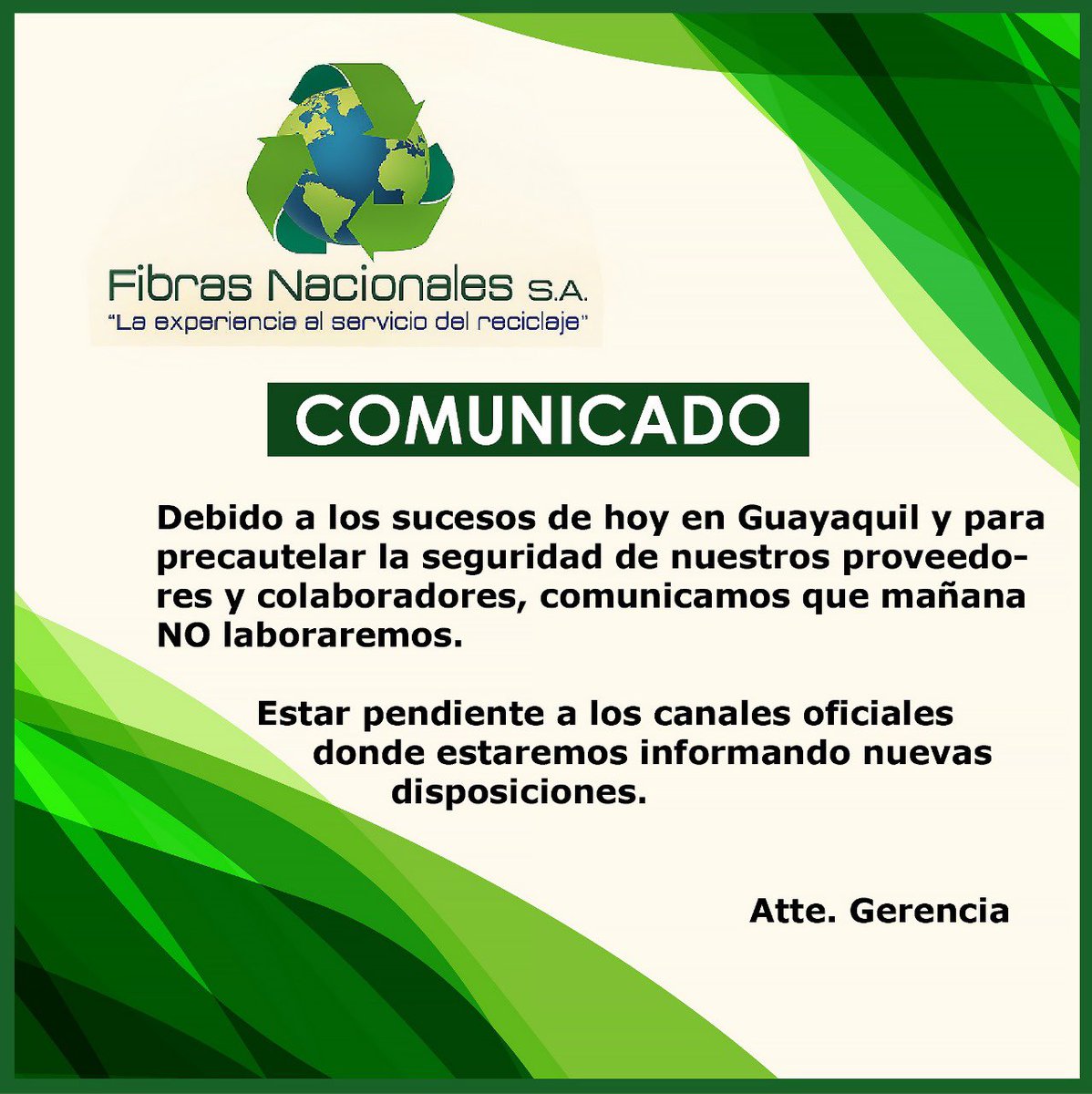 FIBRANAC_SA's tweet photo. Comunicado https://t.co/ILoDVEmJgF
