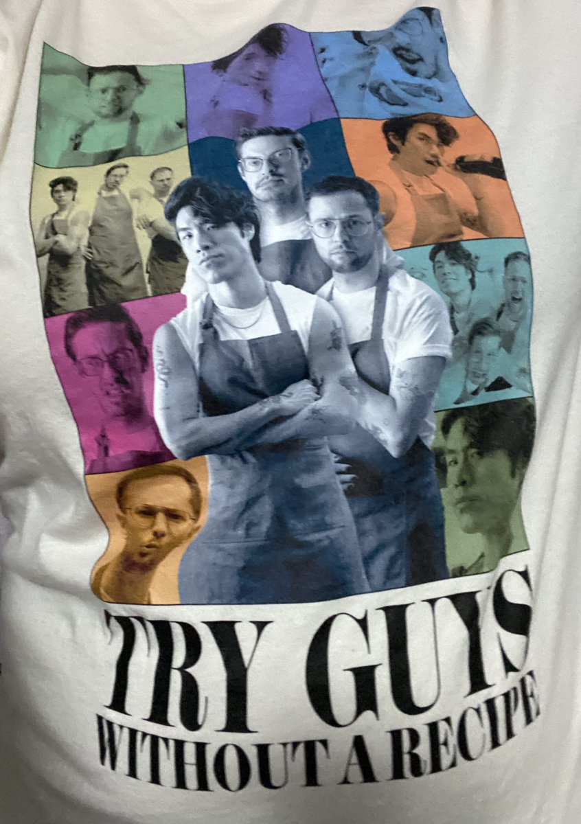 erinlani's tweet photo. I got my #WithoutARecipe shirt, and I love it! The entire series are comfort videos, and I look forward to every season. Iโm looking forward to seeing what 2024 has in store. @tryguys https://t.co/jDuz4Ic7f2
