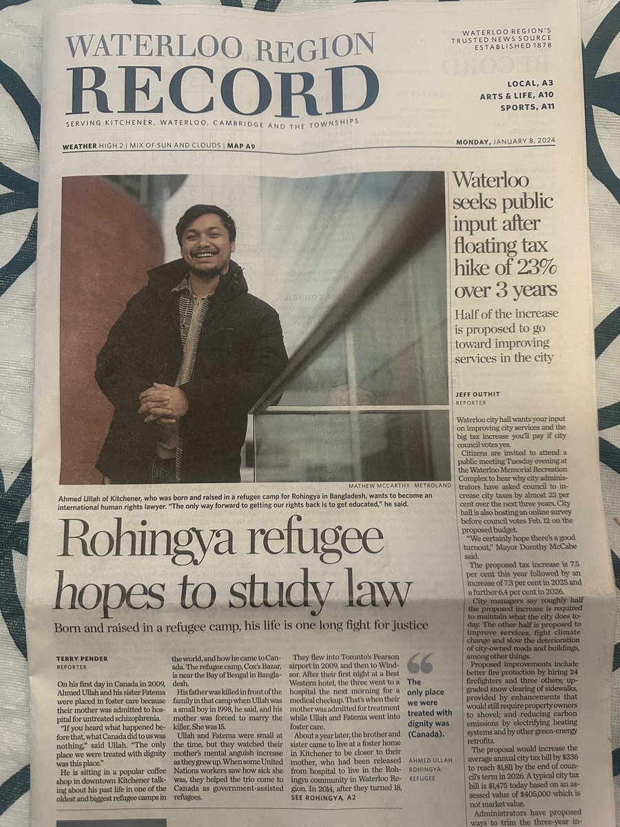 Thrilled to share some amazing news - My friend <a href="/officialahmedu/">Ahmed Ullah</a>, who has shown remarkable resilience and dedication, has completed his Public Relations Diploma from <a href="/ConestogaC/">Conestoga College</a>. Born and raised in a refugee camp in Bangladesh, he's now finishing his degree at <a href="/Laurier/">Wilfrid Laurier University</a> and even