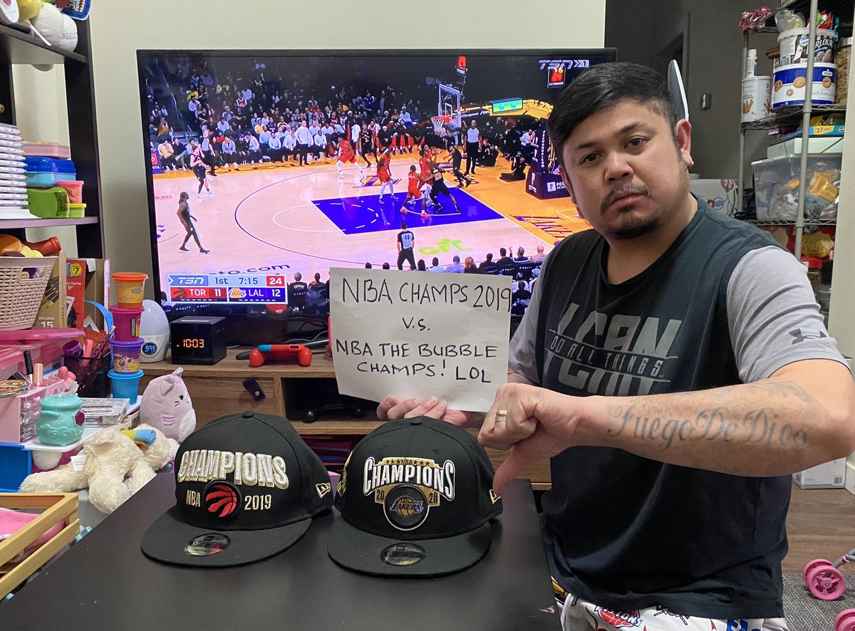 NBA Champs 2019 VS NBA The bubble champs lol! #TangerineFanAngle #tangerinefanangle #tangerinebankshot #tangerinehoops @Raptors @TangerineHoops #wethenorth #torontoraptors #letsgoraptors