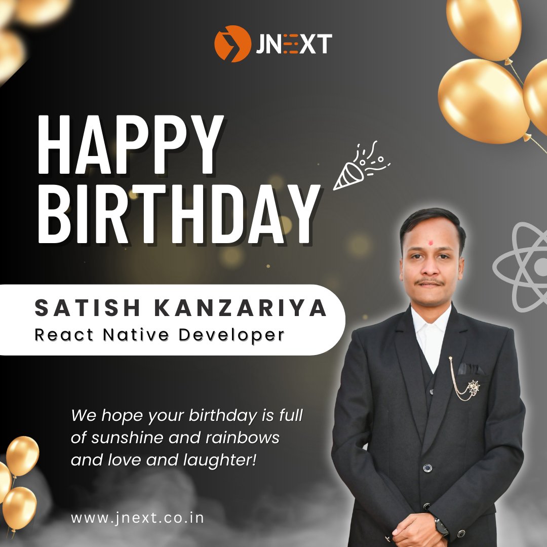 jnextservices's tweet photo. ππ #HappyBirthday, Satish Kanzariya! ππ
Wishing you a day as bright as your smile, filled with love, surprises, and all the things that make your heart dance with #happiness. May the year ahead bring you #success, good health, and countless reasons to #celebrate. #jnext https://t.co/o07JzXGoC1