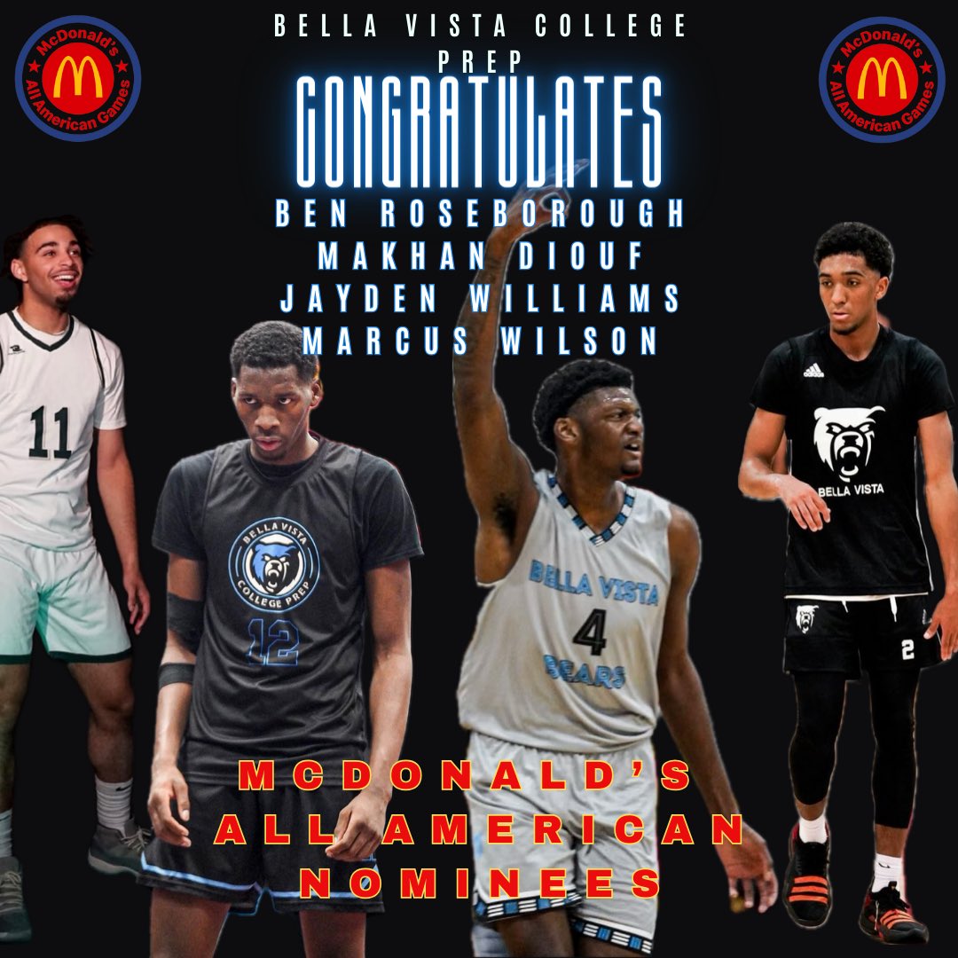 Congrats to our 2024 <a href="/McDAAG/">McDonald's All American Games</a> nominees  <a href="/jiggy_ben/">Ben</a> <a href="/MakhanDiouf/">Pape makhan Diouf</a> <a href="/JaydenW351/">Jayden Williams</a> <a href="/marcus_owilson2/">Marcus Wilson</a>