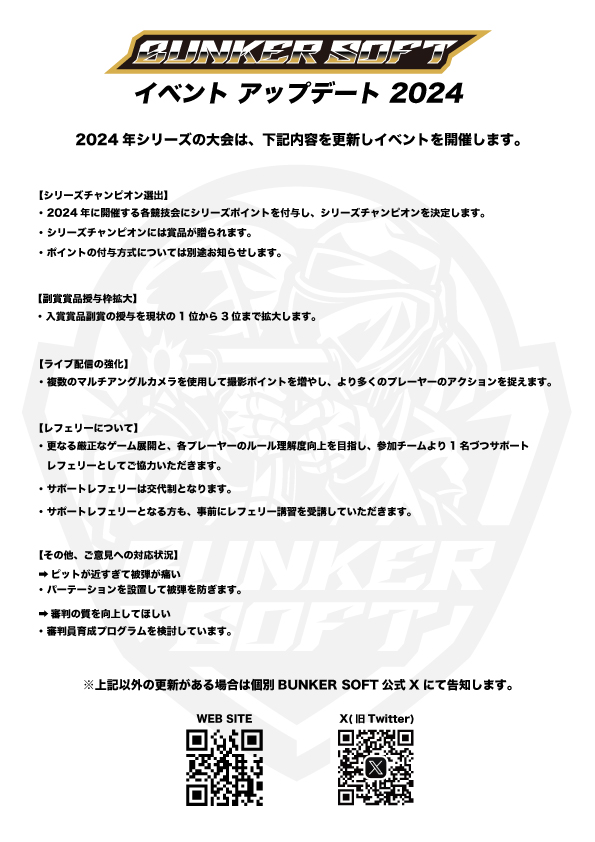 bunker_soft's tweet photo. BUNKER SOFTより2024年アップデートのお知らせです。

なお、BUNKER SOFT 05エントリーは1月14日20時より開始予定となります。

皆様の挑戦お待ちしております。 https://t.co/hz5eFMaH9E
