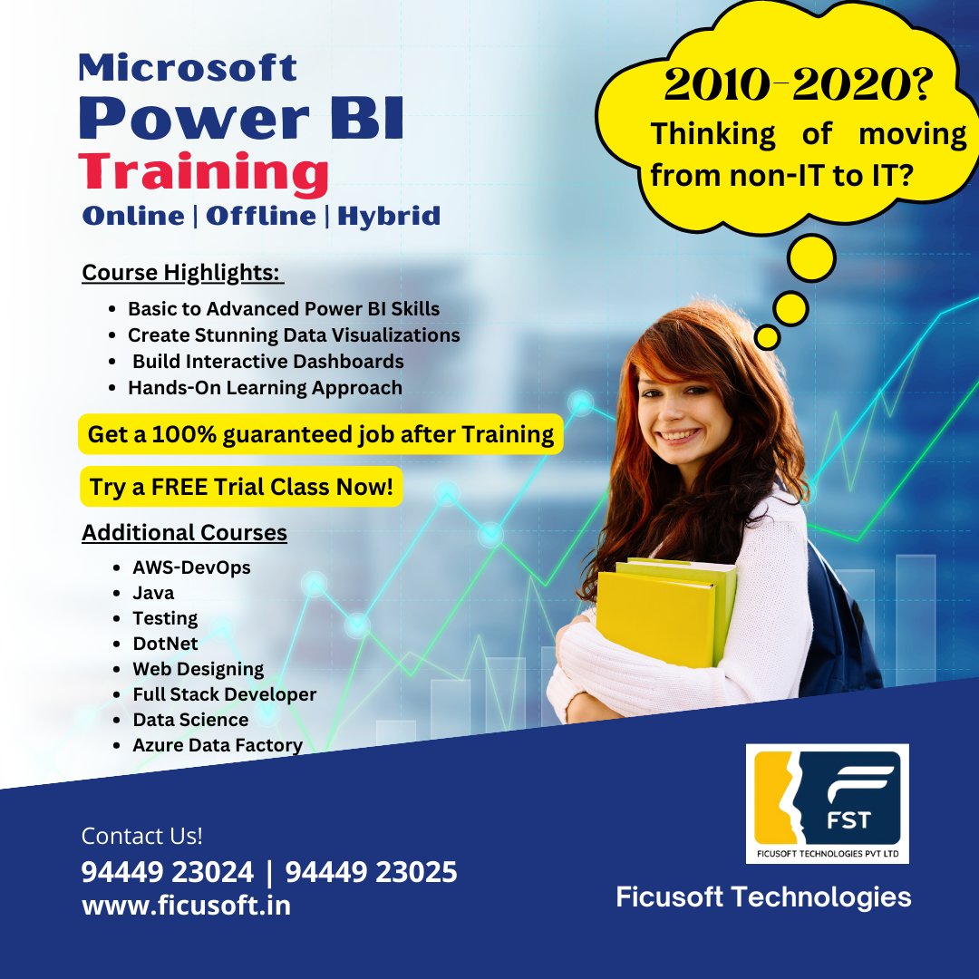 ficusoft's tweet photo. 📊 Microsoft Power BI Training: Unlock Data Insights! 💼

Ready to master the art of data visualization? Dive into our comprehensive Power BI training and transform raw data into compelling insights! 🌐

Ficusoft Technologies 💻🚀
📞 Contact: 94449 23024 | 94449 23025

#PowerBI https://t.co/GVkWKUj60P
