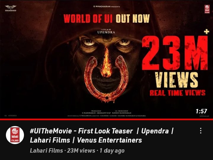 Kabzaa aste views mate hype sigta ede
adre adru result tara agde idre sakuu😊
#UITheMovie #Upendra #UppiDirects