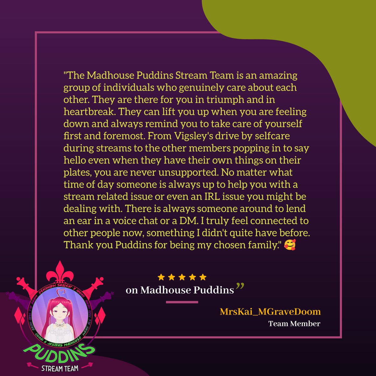 MadhousePuddins's tweet photo. Don't let us tell you why you should consider joining our ranks; let our members tell you!

APPLICATIONS CLOSE
Friday, January 12, 2024, 11:59 PM PST

We're a stream team that values our relationships first over our stats. We love to support other streamers regardless of where they are in their journey, and we'd love to support you!

🔗 https://t.co/F9nfpjqDd9
.
.
#supportsmallstreamers #streamteams #openapps #joinus #applynow #twitchtv #twitchstreameres #streamers #twitchaffiliate #twitch #SmallStreamersConnect #smallstreamers #SmallStreamersCommunity