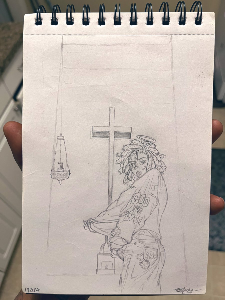 Day 8! of a drawing something Rare everyday day!

“God is Love” 2024 
Ft/Muse Ms.Rare 

Powered by <a href="/poweredbypain/">Pain☻</a> 
OG Photography 👇🏾 (reference) 📸