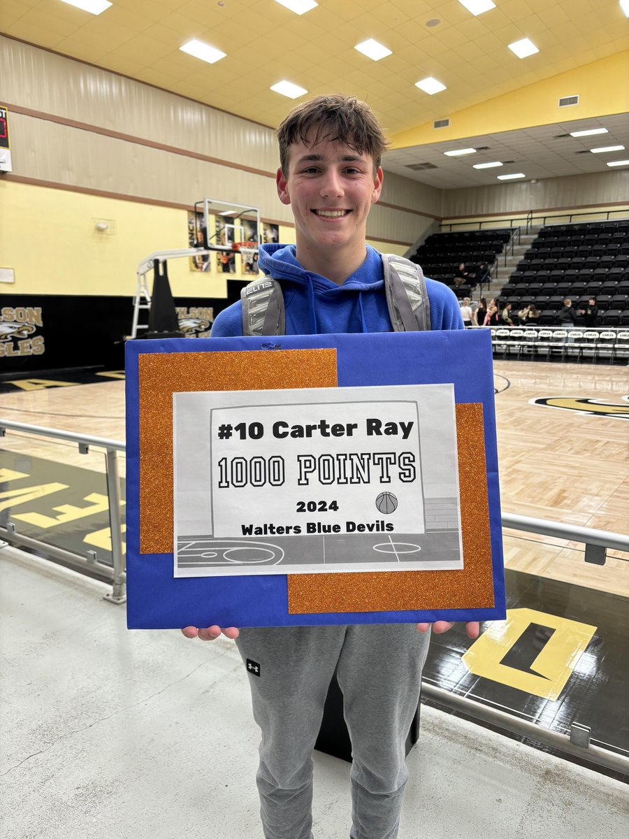 IWasAtTheGame's tweet photo. SHOUT OUT to WALTERS #OKPreps Carter Ray for joining the #OK1000PointClub tonight!  Congrats Carter! https://t.co/wz9eRsUx1a