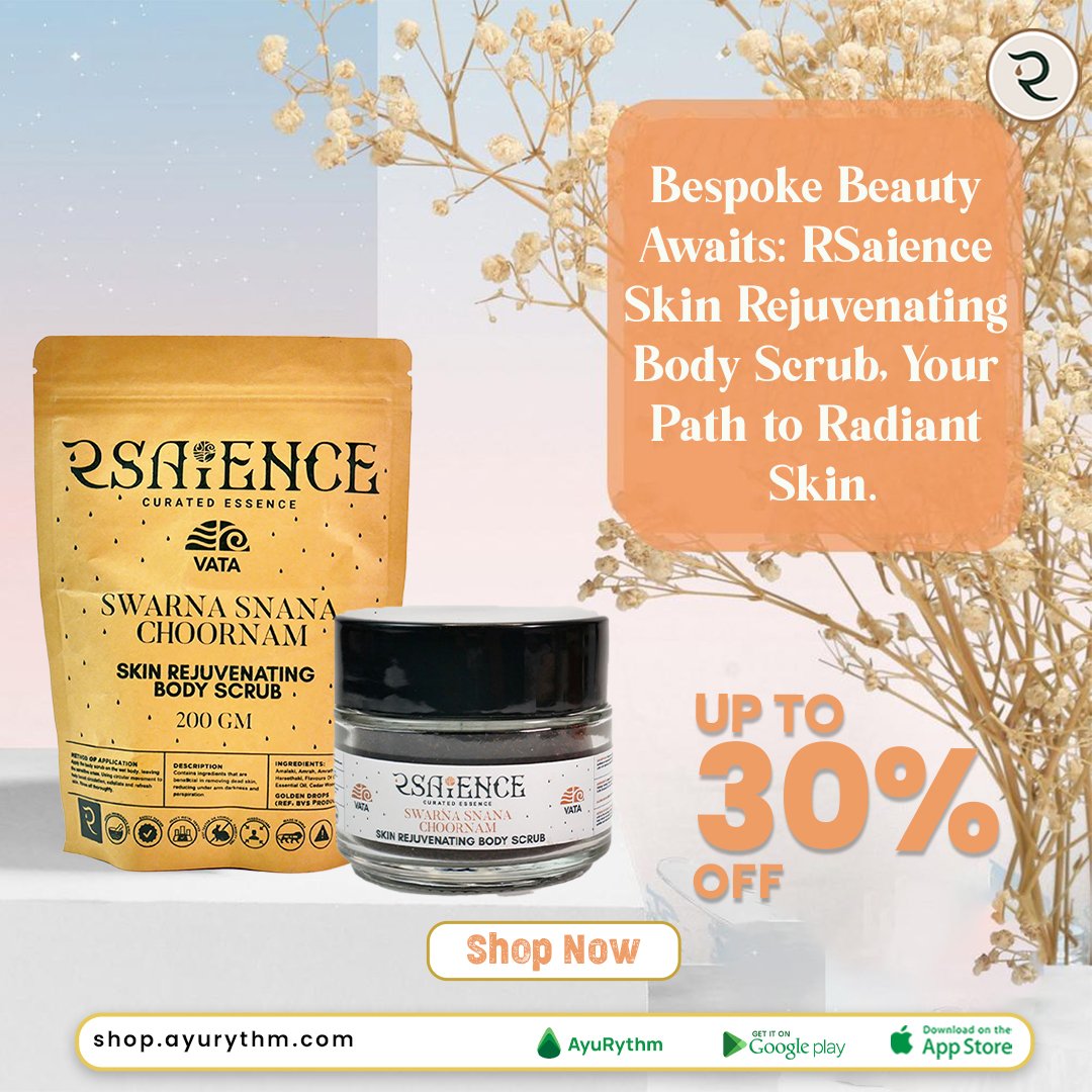 rsaience's tweet photo. Indulge in RSaience Skin Rejuvenating Body Scrub! ๐ฟ๐ Let the gentle scrubbing particles work their magic, leaving your skin absolutely glowing. โจ
.
.
.
#RSaience #RSaienceGlowingSkin #BodyScrubRitual #RSaienceBodyScrub #GlowingSkin #AyurvedicRejuvenation https://t.co/u57wF6GYBi