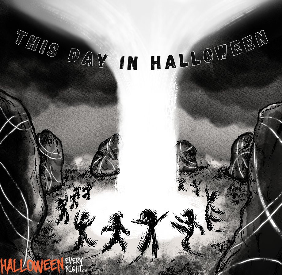 HENnewsmedia's tweet photo. The first episode of "Children of the Stones" is broadcast on Britain’s ITV network in 1977.
#halloweeneverynight #tv #britain #childrenhorror #timeloop #bremudatriangle #folkhorror #illustration #hennewsmedia https://t.co/XgniEvfEaZ