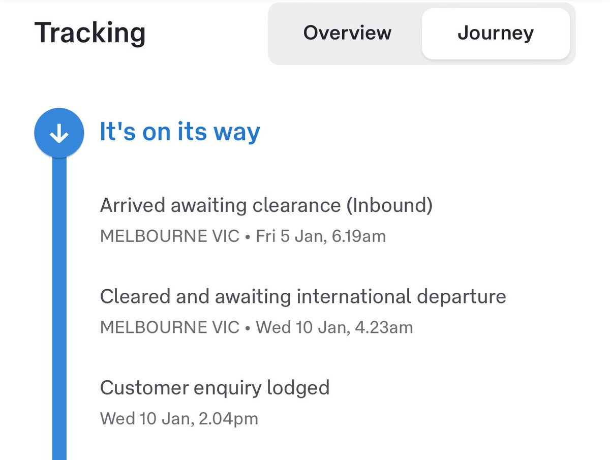 Fer9do's tweet photo. Further to my tweet earlier thanks for acknowledging my enquiry on your tracking service @auspost how long is the wait time for a response? Really hoping the parcel doesn’t leave Australia as I’ve been waiting for it for almost 10 weeks :( https://t.co/gz3WwJQg9R