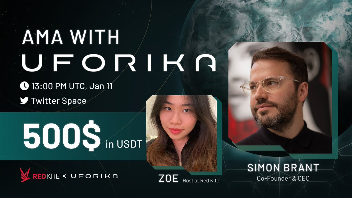 redkitepad's tweet photo. 🎙️ AMA Announcement: Red Kite x UFORIKA

Get ready for an exclusive AMA session between Red Kite and UFORIKA! It's your chance to dive deep into the world of gaming, technology, and the future of the metaverse. 

🗓️ Date: January 11, 13:00 UTC 
📍 Venue: https://t.co/NEtwi6p8Gh
💰 Rewards: $500 in USDT

To participate🕊️
Make your amazing questions, then we will pick:
🌟2 questions from X post
🌟3 questions from Telegram Global Chat
🌟5 question from X live space

Don't miss this opportunity to connect with the minds behind @Planet_UFORIKA, gain exclusive insights, and be a part of the metaverse revolution.🚀
See you in X Space!🔥