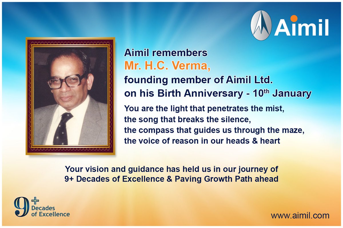 AimilLtd's tweet photo. Today, Aimil commemorates the birth anniversary of our founding member at Aimil Ltd.

#BirthAnniversary #Aimil #RememberingOurFounder
#FoundingMember #Remembrance https://t.co/t1NPZ0W9tK
