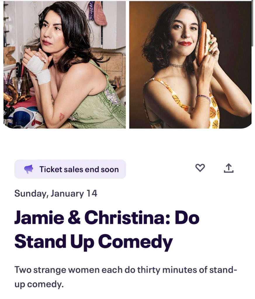 be serious. @xtina_catherine and i are doing loose fun poppy uppy half hours this sunday night at the lyric in LA. tickets are… ten bucks? be serious. james adomian appearance? be SERIOUS. SEE YOU THERE

eventbrite.com/e/jamie-christ…
