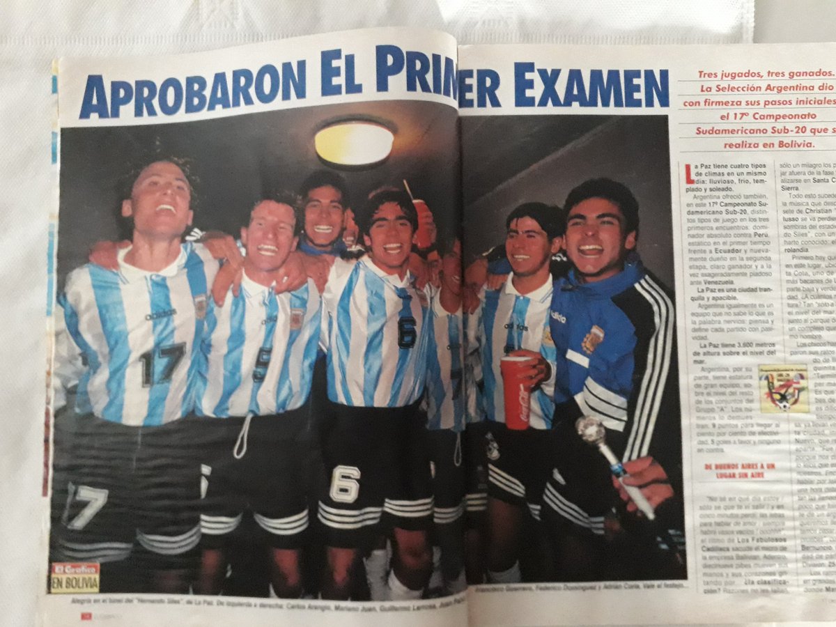 viejocasale's tweet image. Debut de Néstor #Pekerman al frente de la #SeleccionArgentina. Sudamericano Sub 20 1995. Grupo A. 10/1/1995. #Argentina 2 (Leonardo #Biagini, Ariel #Ibagaza) v. #Perú 0.