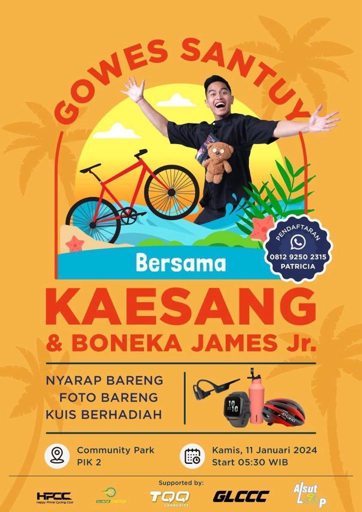 Kamis, 11 Januari 2024 ayo ikutan gowes santuy bersama Kaesang di Community Park PIK 2 

Link pendaftaran 
docs.google.com/forms/d/e/1FAI…

#SangKaesang 
#SangKetum 
#NinjaKaesang