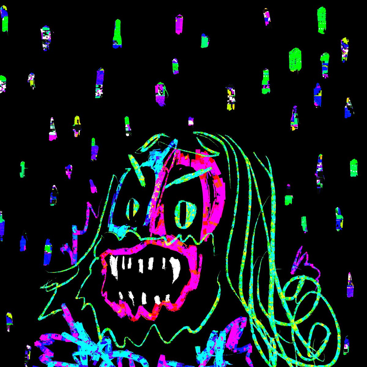 Gradual transformation of Nandor the Relentless: 
pixels by <a href="/CustomCommoners/">Custom Commoners</a>, 
"easy glitch" by @xeriesjame_nft. 
Love both of them!!! TY maestros!!!