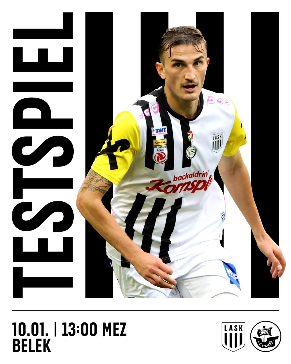 LASK_Official's tweet photo. ⚽ Erster Test in Belek
🆚 @HansaRostock
📺 Spiel live mitverfolgen: https://t.co/4DNcCsIThH #ASKFCH #Testspiel https://t.co/TRXJ6weRAd