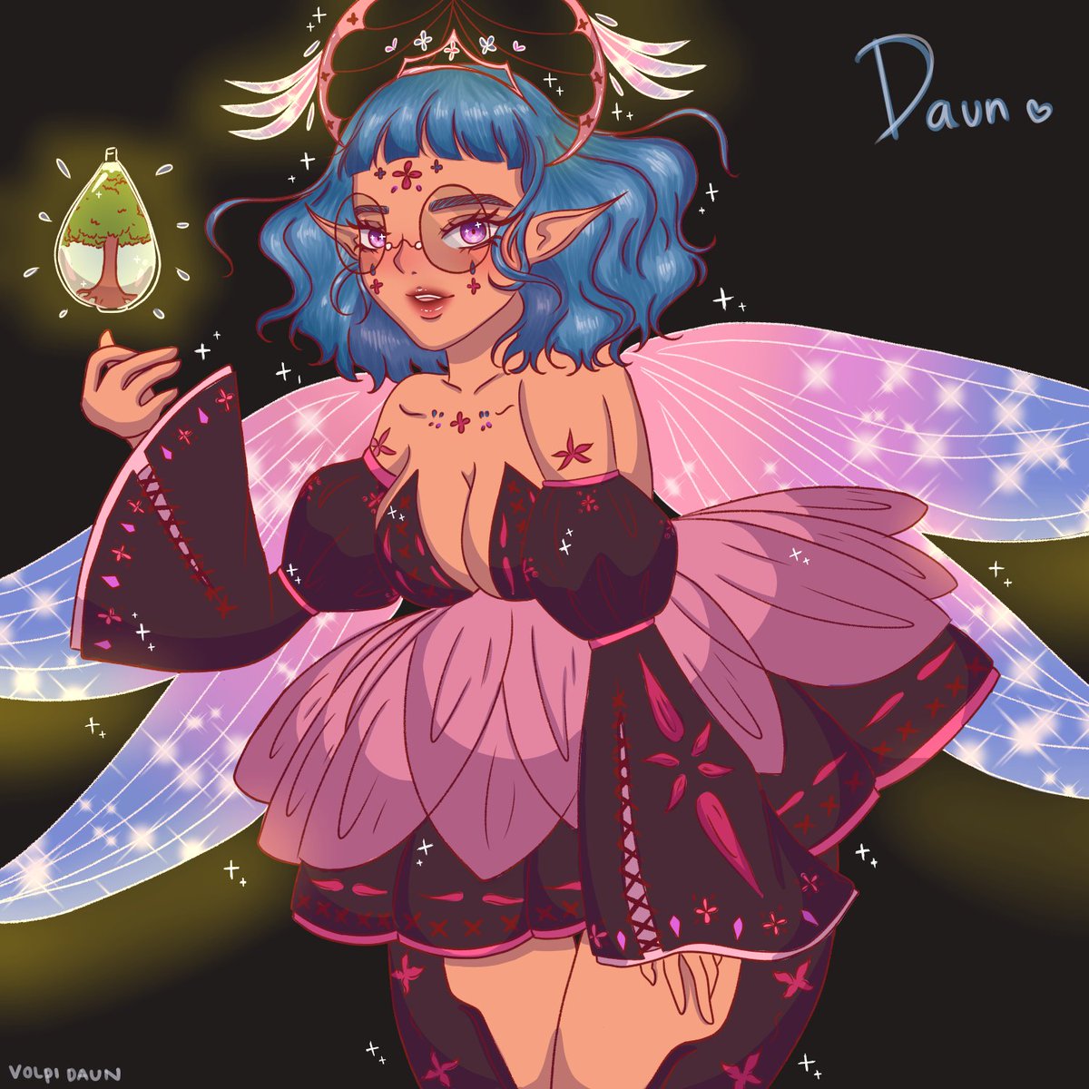 ilustrasi special bikinan Daun sendiri, gambar karakter Daun sebagai peri. 🧚‍♀️🧚‍♀️🧚‍♀️ #LatePost #VolpiDaun