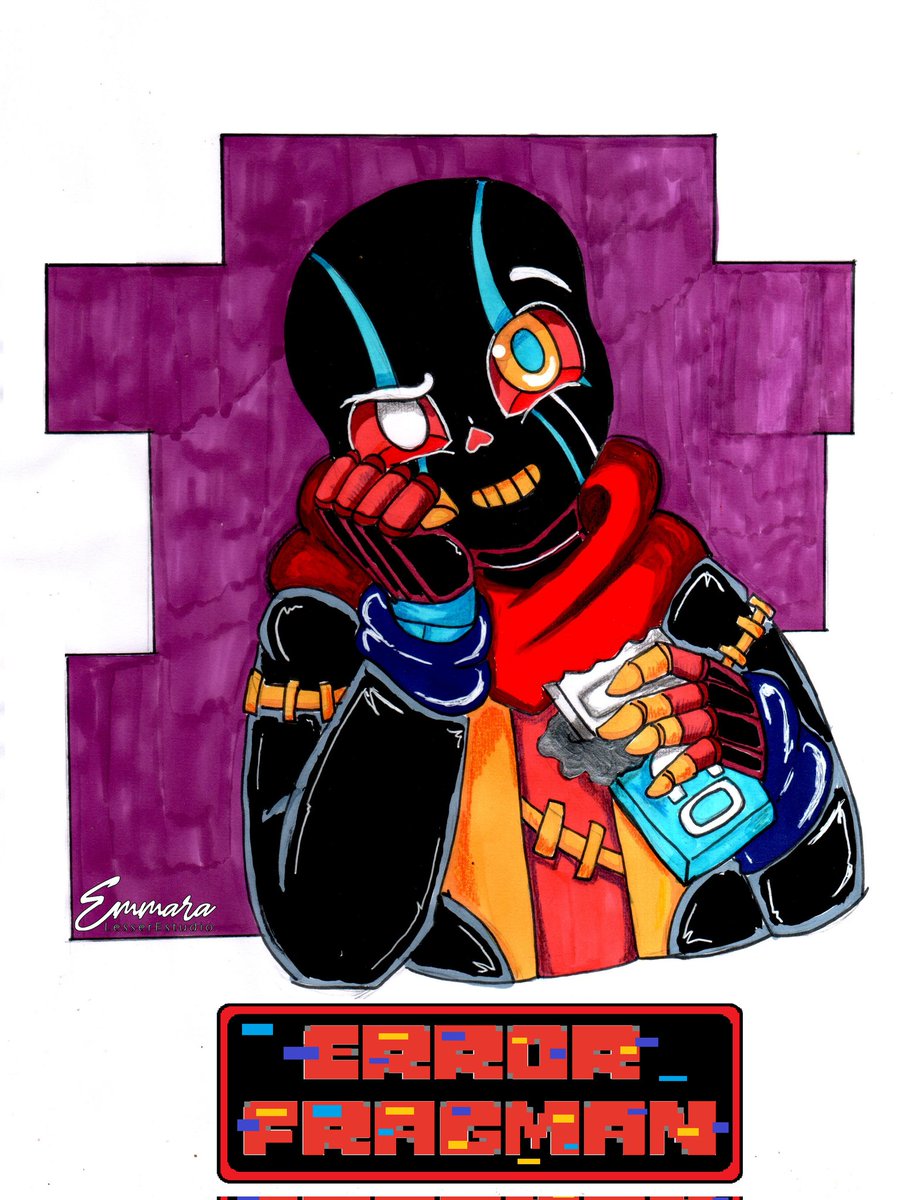 LesserEmmara's tweet photo. Error Fragman 💖✨

Comiendo algo de chocolate Blanco mientras  observa todas las Anomalías.

#undertaleAU #undertale_oc #errorsans #sansOc https://t.co/6otsLNwIB8