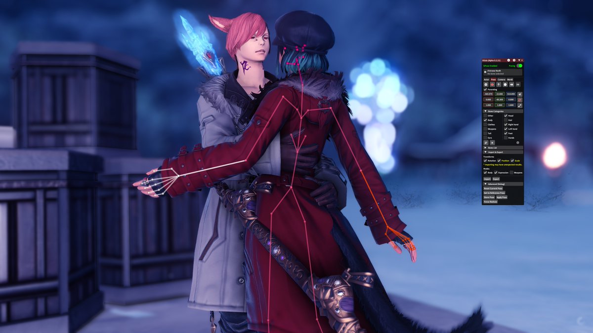 LizagnaNoodles's tweet photo. My most (un)reasonable desire for game's is to do things like this (WIP). Being back on #FFXIV is more fun largely because #ktisis exists. 

Being able to do something like this in #BG3? Oh my god. 🥲🥹 the dream 

(also yes they look wooden, I only started fussing with them). https://t.co/gOfK4XNU21