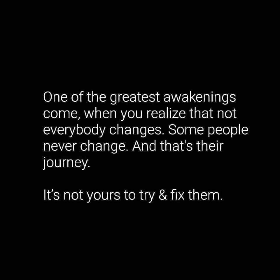 NLChoice's tweet photo. The lesson that we must choose to learn about some, even though we so desperately want them to be other than what they have proven to be, is that some people never change.  And that’s their journey.  As hard as this is to swallow; you must!  Or you will continue to walk in pain. https://t.co/WcwnqVnAgB