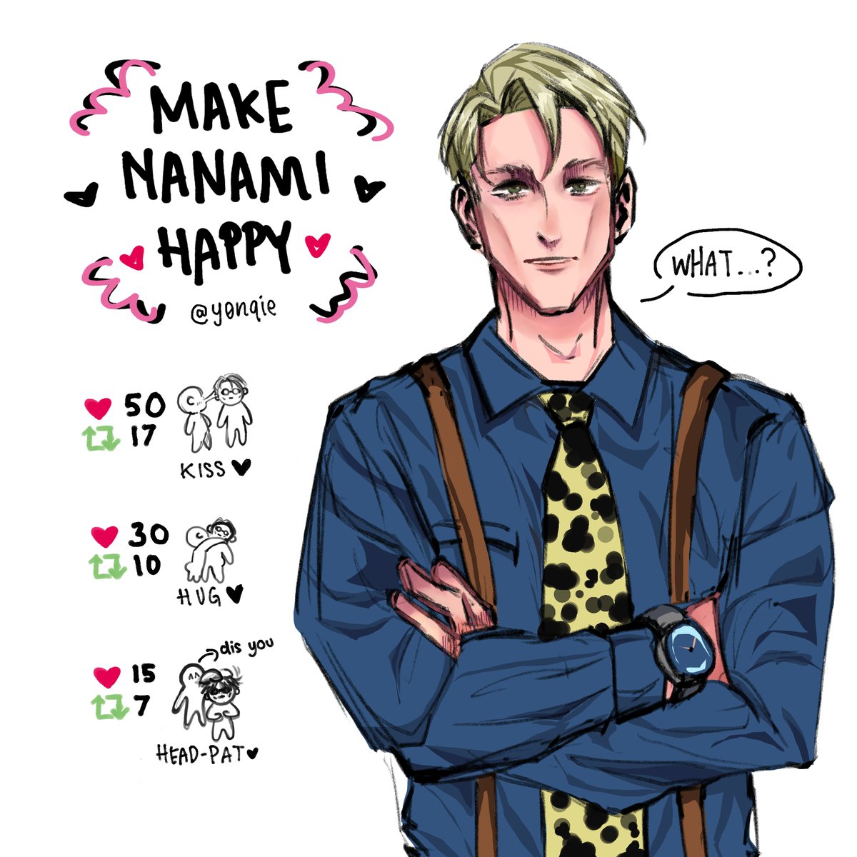 y0nqie's tweet photo. let's make him happy 😊 (i need to cleanse my mind after the previous challenge :D)

#nanami https://t.co/zsv6Pz35ZD