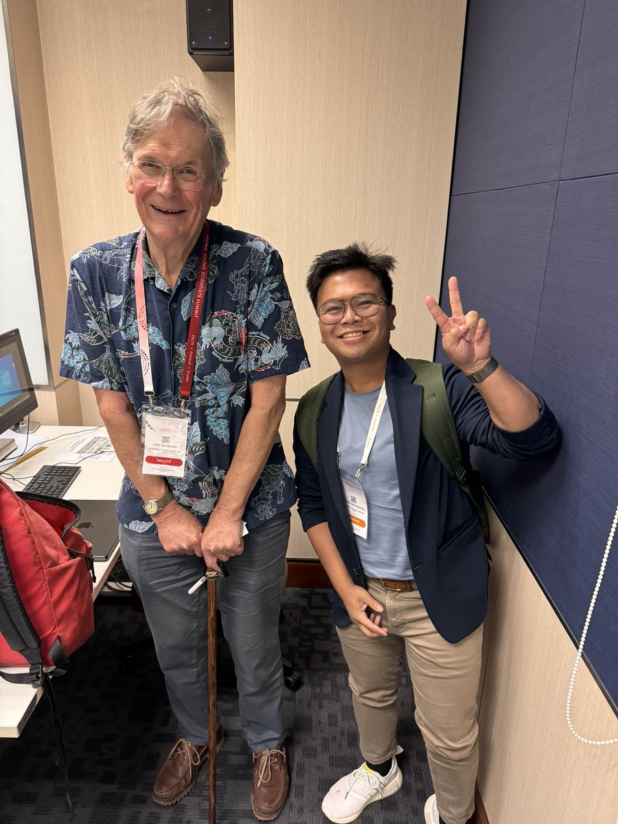 sayperjude's tweet photo. I am honored to meet Nobel Laureate Prof. Sir Richard Timothy Hunt.
He was awarded the 2001 Nobel Prize in Physiology or Medicine with Paul Nurse and Leland H. Hartwell for their discoveries of protein molecules that control the division of cells.
#GYSS2024 #FusioninSession https://t.co/HLzo78RxQL