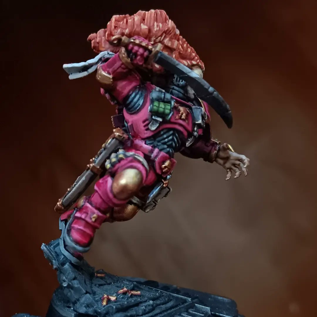 WoodrowRylan's tweet photo. My roommate's rad Wrath and Glory character, Hjarka, of the Thundercats space marine chapter.
.
#spacemarines40k #warhammer40k #40k #femalespacemarines #thundercats #warriorwoman #wrathandglory #miniaturepainting #miniatureconversion #kingdomdeath #roguetrader https://t.co/4N7ww2cGiS