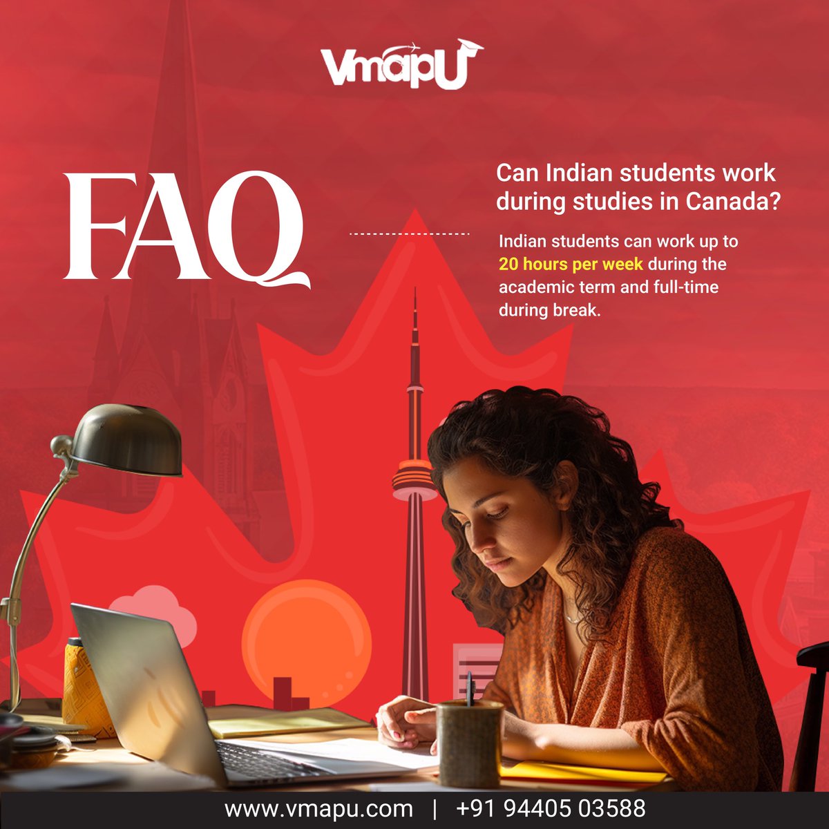 VmapU_'s tweet photo. Make the most of your study abroad journey!

Strike the perfect balance between academics and work as an Indian student in Canada.

For more details, reach out to us at tel:+919440503588 🌍📚

#VmapU #StudyAbroad #IndianStudent #Canada #Work https://t.co/cE7HCisaMM