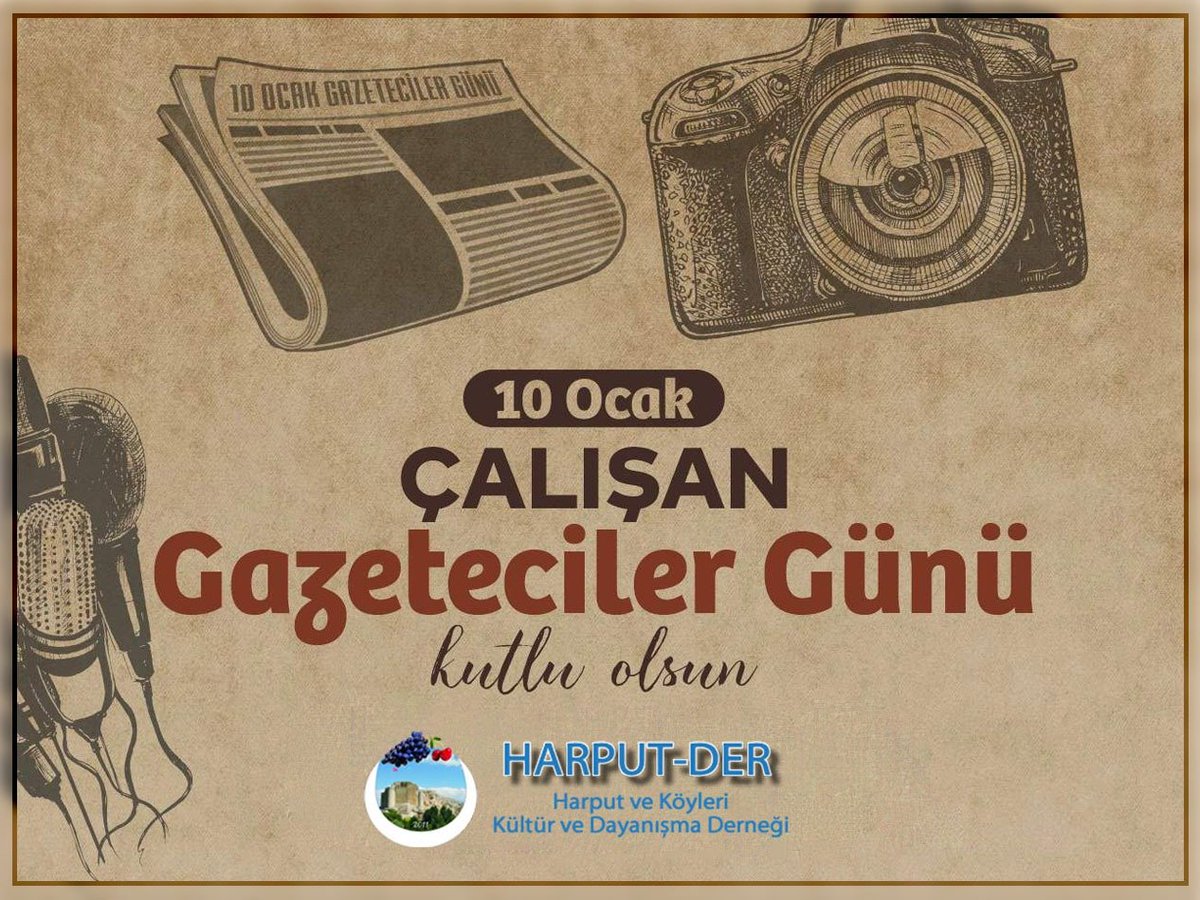 harputder23's tweet photo. 10 Ocak Çalışan #GazetecilerGünü Kutlu Olsun.
Şehrimizin ve ülkemizin emektar gazetecilerine emekleri için teşekkür ederiz. https://t.co/9NA1UVfZJ6