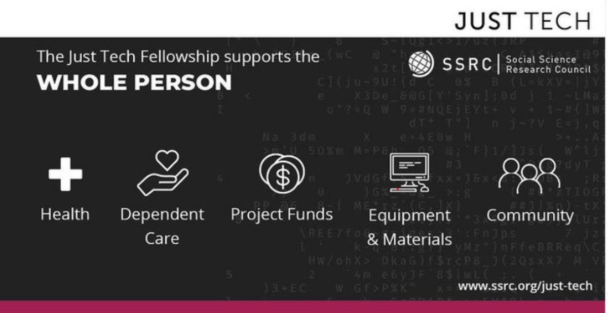 opportunitiesfy's tweet image. **Just Tech Fellowship: Transformative Opportunity in Tech and Social Justice**

**Application Deadline: January 31, 2024**

**APPLY NOW** bit.ly/47hBWiM

#JustTech #TechForGood #SocialJustice #Opportunity #Deadline2024 #InfoSession #technology #opportunity #fellowships