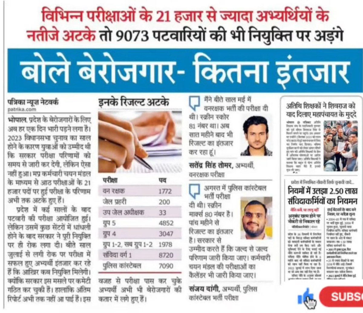Nikeeh8's tweet photo. Mp group 4 result jari kro
#ESB_RESULT_JARI_KARO 
माननीय मुख्यमंत्री @DrMohanYadav51 जी मध्यप्रदेश कर्मचारी चयन मंडल में 8 माह से 8 परीक्षाओं के रिज़ल्ट लंबित है जारी करवाने की कृपा करें।@rahulreporter4 @brajeshabpnews 
@akanshathakur7 
@DrGauravGarg4 
@Saurabh_LT https://t.co/897OSM7raL