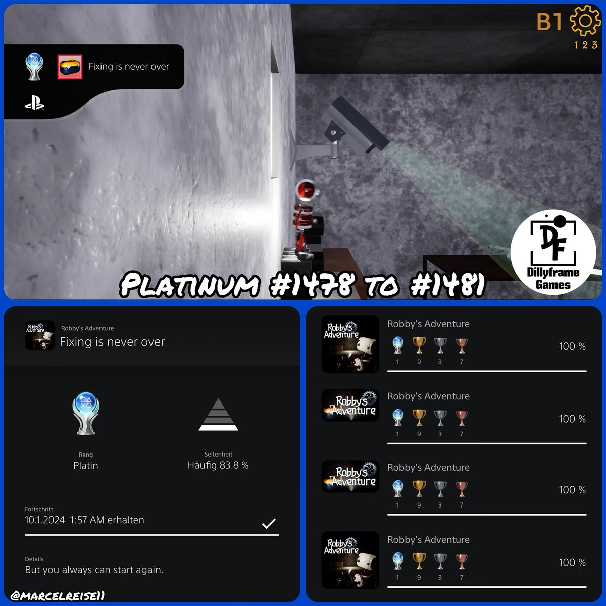 marcelreise11's tweet photo. 🏆 Platinum #1478 to #1481 🏆
Today I platinumed the NA 🇺🇸, AS 🇭🇰 & JP 🇯🇵 Version of #RobbysAdventure.
https://t.co/LOFiD5M2QM
@DillyFrameGames @Platingamer73 @SilentGhost86 @PSN_Robert2567 @OverhypedG @IBadDriverI @TrophyN3rd @SadoMarco_ @DerPlatinjunge https://t.co/QXImbDzSkX