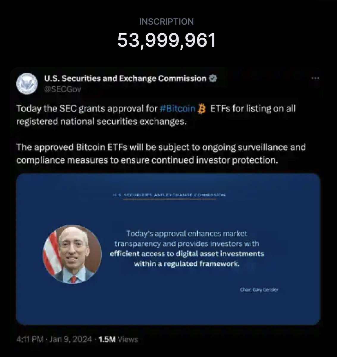LeonidasNFT's tweet photo. The @SECGov may have deleted this tweet but it can never be deleted from Bitcoin!

→ https://t.co/SXTy3dn4MN https://t.co/DXqTZvZPZP