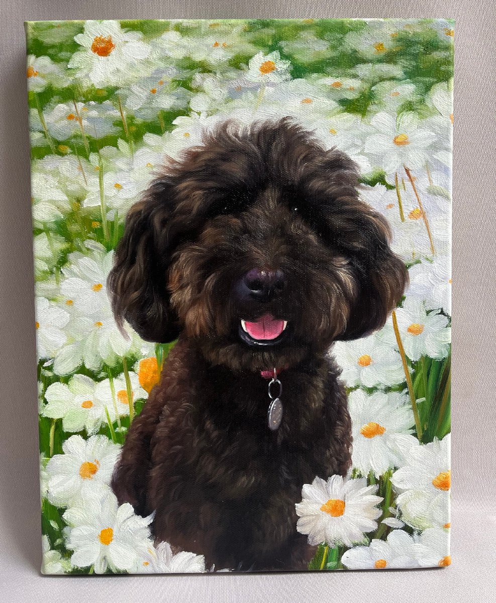 Splendid_Beast's tweet photo. Dog and daises - Send us an email, DM, or check out our website at https://t.co/lTtGWNk3AB to commission your own pet painting! 🐕🖼️
.
.
.
.
.
#splendidbeast #oiloncanvas #paintings #oilpaint #dogpainting #dog_feature #dogoftheday #dogportrait #dogart #dogartwork #petpainting https://t.co/ofw4hhbN6V