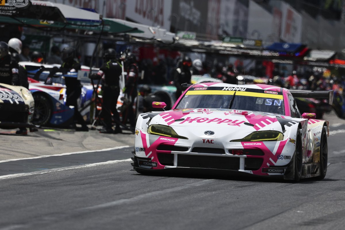 supergtworld's tweet photo. 🚨 Hopico is back!
Hoppy Team Tsuchiya's rebuilt GR Supra GT300 will be driven by @s_togo_rcd, and back to the team after a year's absence, 2016 GT300 champion @takamitsumatsui! 🥳
#SUPERGT https://t.co/waRo8PxPRM
