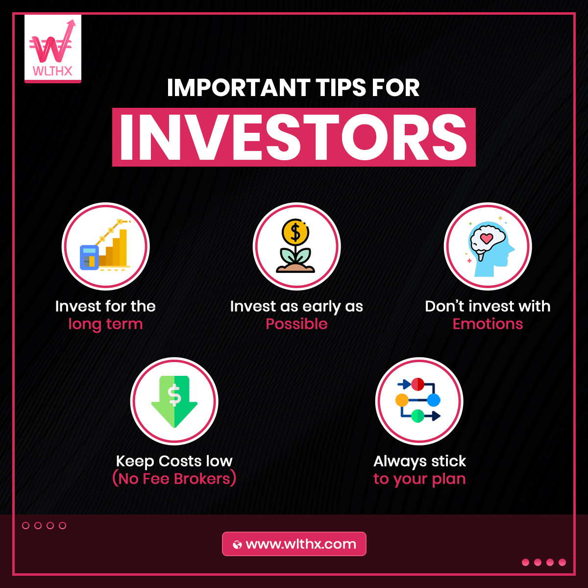 wlthx's tweet photo. 🚨 Important tips for #investors 💪

Invest now:👉 https://t.co/u3mK3hVBHG

#WLTHX #DeFi #crypto #cryptocurrency #cryptotrading #investment #cryptomarket #finance #cryptoinvestors #utilitytokens #wealthexchange #cryptotoken #TaaS #gamifiedrewards #tokenization https://t.co/gbjYwajalA