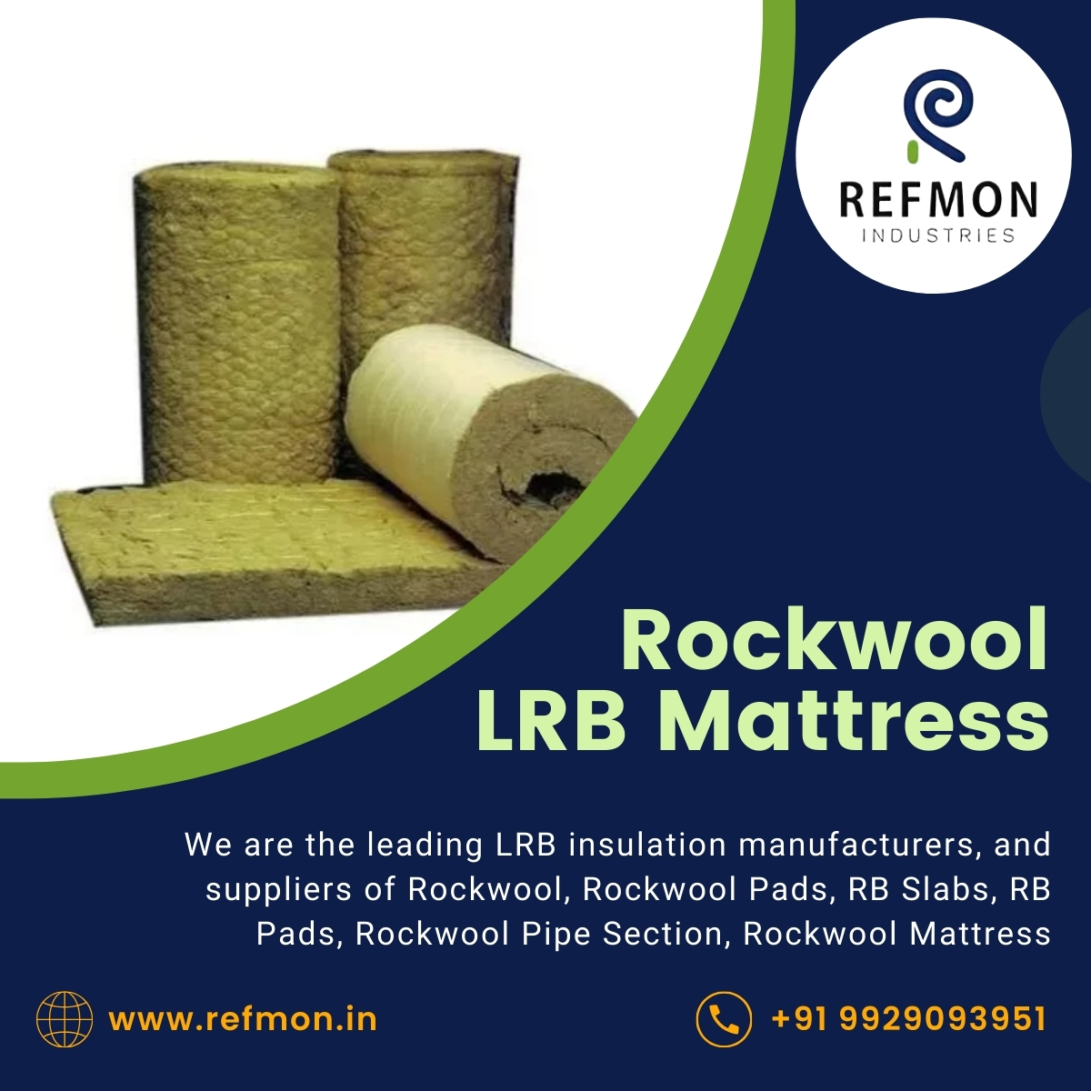 refmonin's tweet photo. Explore the Premium Quality Rockwool LRB Mattress at Refmon Industries
Uses:
👉Vessels
👉Towers of Chemical Process plants
👉Steam Turbines
👉Boilers
👉Storage tank
👉Pipeline
Visit: https://t.co/V98KlfRpz0
#rockwool #insulation #construction #rockwoolmattress #lrbinsulation https://t.co/RyAWAeTl1w