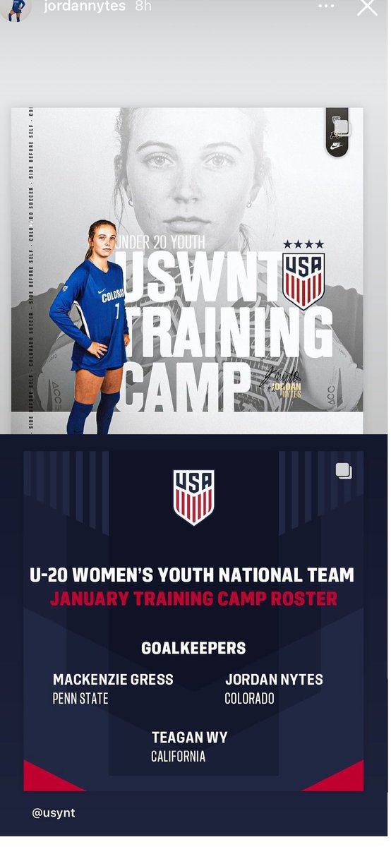 For every young female GK out there…nobody's opinion of you matters but your own!!! <a href="/jordan_nytes/">jordan nytes</a> back <a href="/uswnt/">U.S. Women's National Soccer Team</a> u20 camp. I'm so proud of you!!!@RealColoSoccer