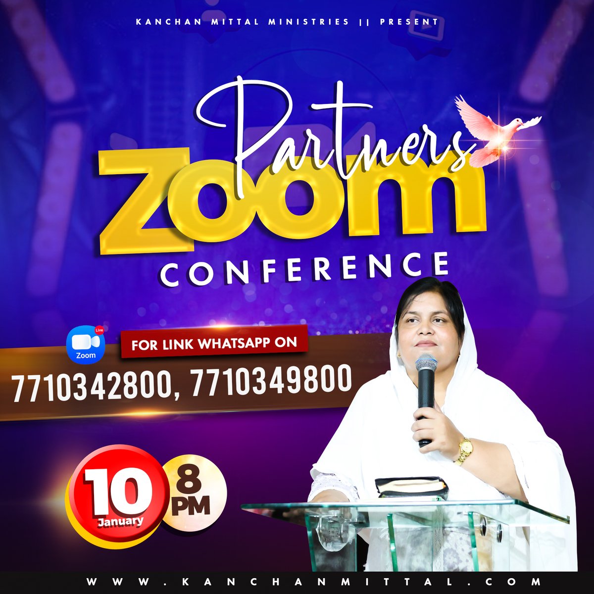 pastorkanchan's tweet photo. KMM brings here the National and International Partners Zoom Meeting for all the Partners on the Zoom platform where Woman of God will be interacting with the partners and praying for them every Wednesday at 8:30 PM.

#kanchanmittalministries #KMMChurch #KMMOnline https://t.co/EUkjsRFmki