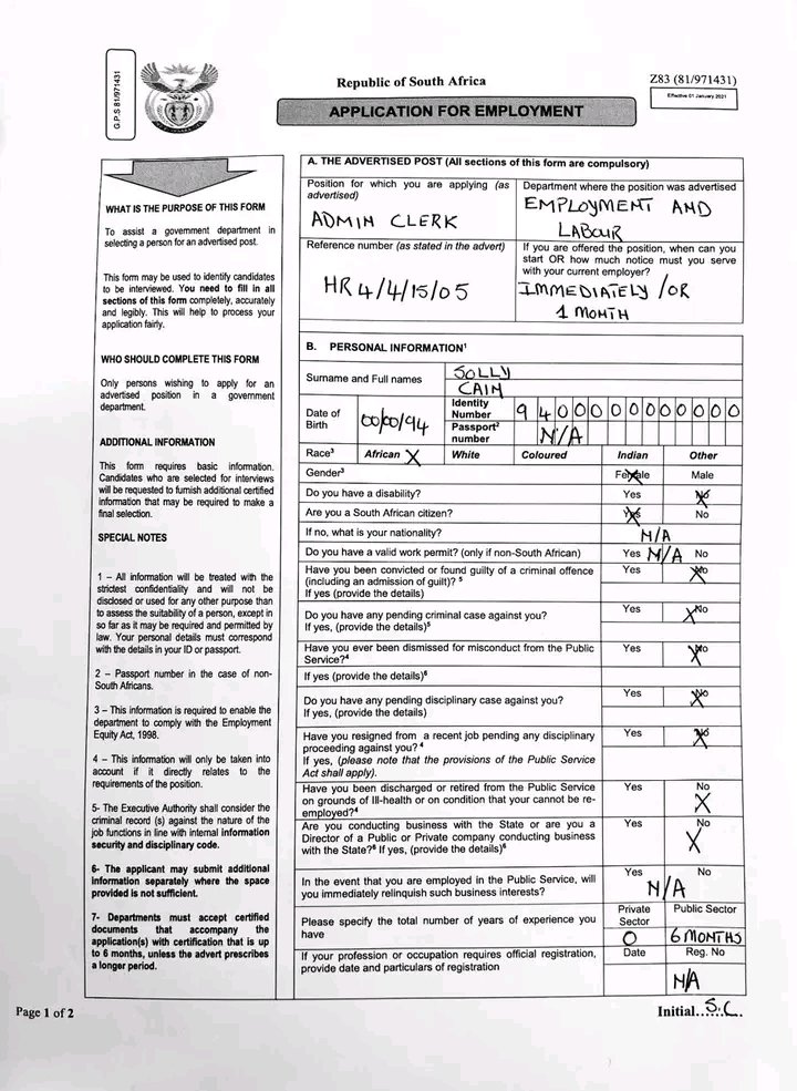 NthabelengDlam3's tweet photo. How to fill a Z83 form https://t.co/3jz5cScvFY