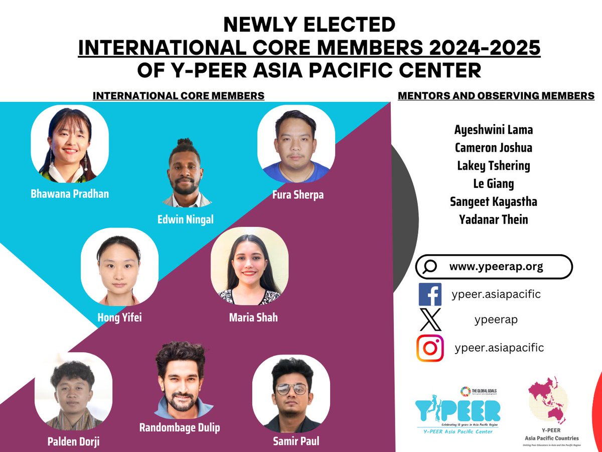 Welcome our new International Core Members and Observing Members of YPEER Asia Pacific Center -Ypeer AP. #YPEERAP #YPEERAsiaPacific